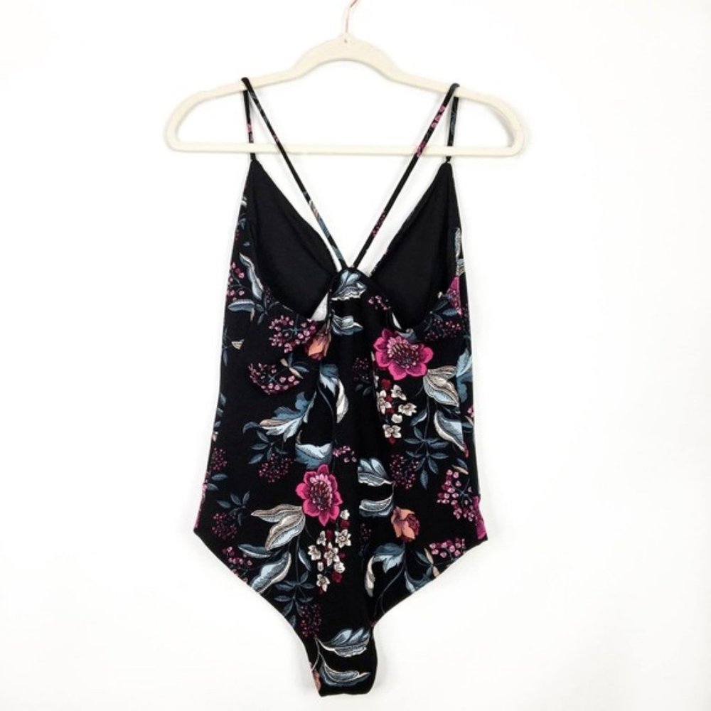 Charlotte Russe Boho Cottagecore Rose Floral Plunge Bodysuit